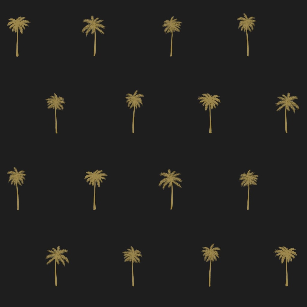 Papel tapiz palmeras negro y oro 154139161 154-139161
