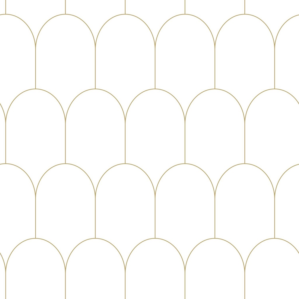 Papel tapiz art deco blanco y oro 156139139 156-139139