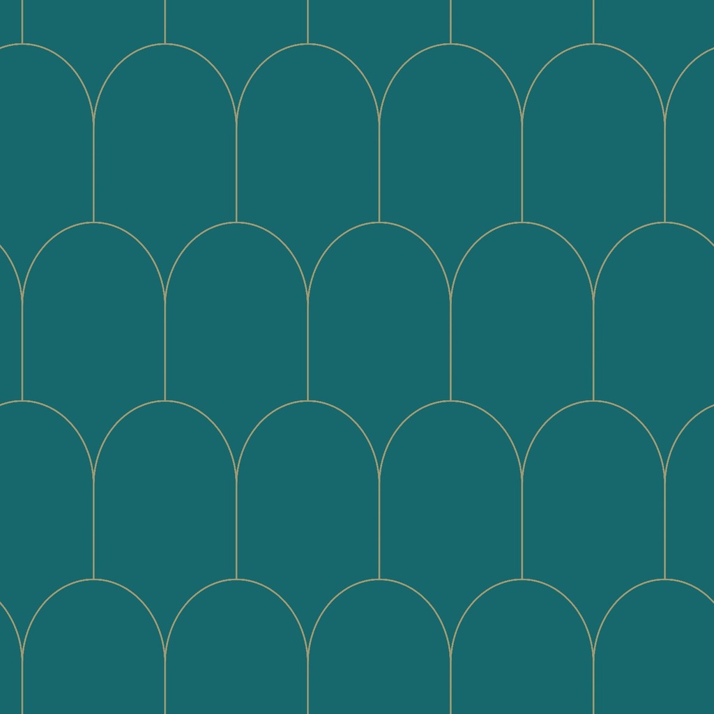 Papel tapiz art deco azul petroleo y oro 156139205 156-139205