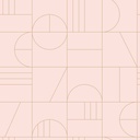 Papel tapiz art deco rosa suave y oro 156139207 156-139207