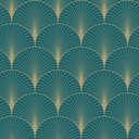 Papel tapiz art deco azul petroleo y oro 156139230 156-139230