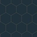 Papel tapiz con estampado hexagonal azul oscuro y oro 156139237 156-139237