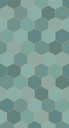 Mural XL con estampado hexagonal verde mar y azul petroleo Art Deco 156158958 156-158958