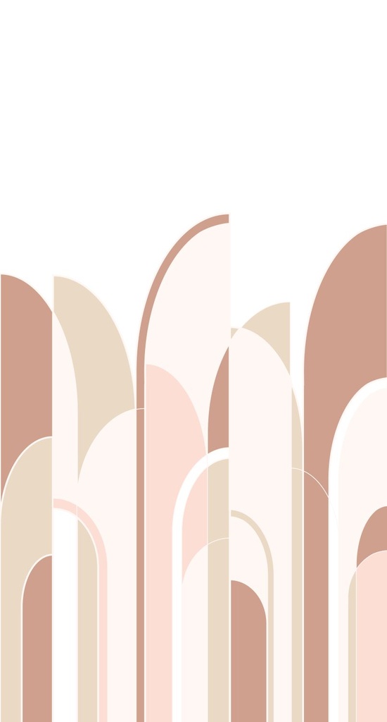 Mural XL art deco rojo barro cocido y rosa suave Art Deco 156158959 156-158959