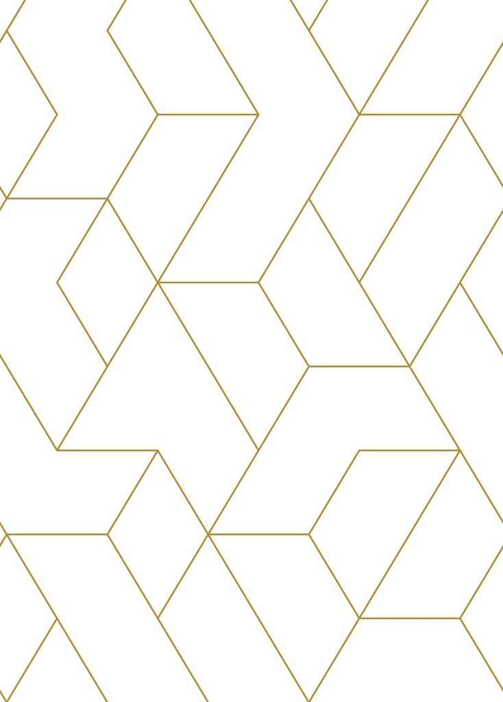 Mural XL líneas gráficas blanco y oro Art Deco 156158962 156-158962