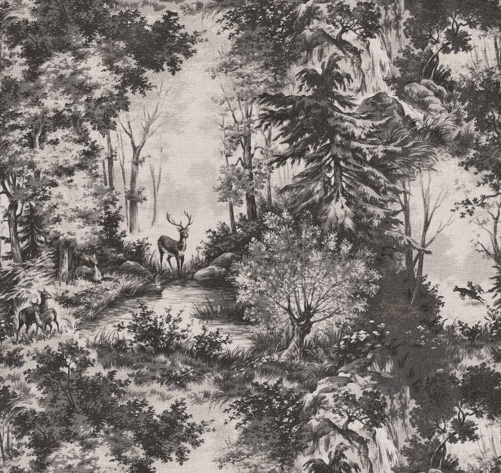 Mural Emil & Hugo Colección Linen House FOREST GREY 2,65M X 2,65M 303437