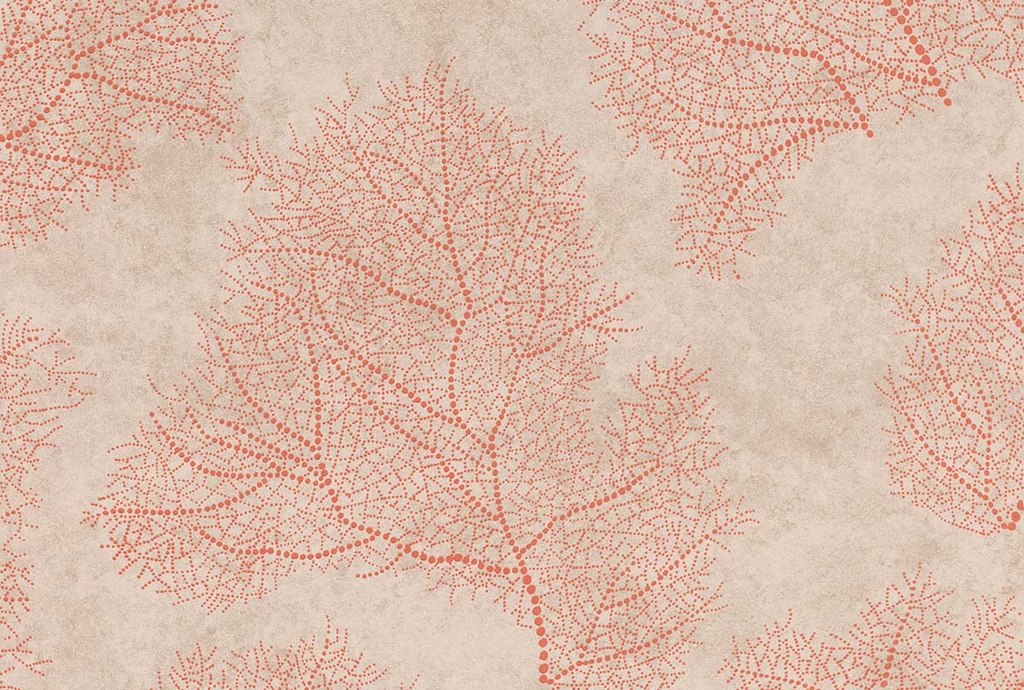 Papel Tapiz Emil & Hugo Colección Moana Corallium Beige & Coral Red 300474