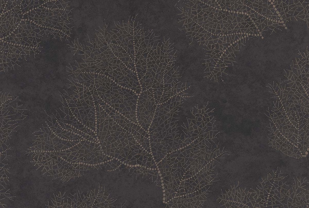 Papel Tapiz Emil & Hugo Colección Moana Corallium Anthracite & Gold 300504