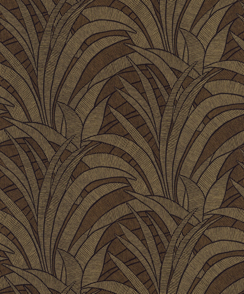 Papel Tapiz Emil & Hugo Colección Samoa TILLANDSIA BLACK & YELLOW GOLD 300283