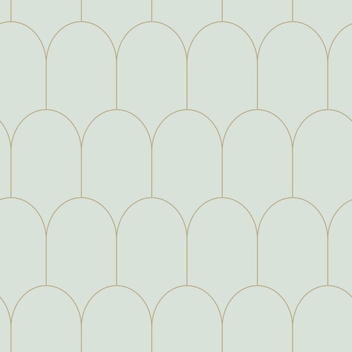 [139202] Papel tapiz art deco menta verde claro y oro 156139202 156-139202