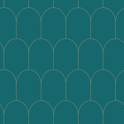 [139205] Papel tapiz art deco azul petroleo y oro 156139205 156-139205