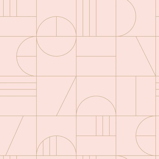 [139207] Papel tapiz art deco rosa suave y oro 156139207 156-139207