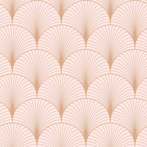 [139229] Papel tapiz art deco rosa suave y oro rosa 156139229 156-139229