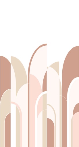 [158959] Mural XL art deco rojo barro cocido y rosa suave Art Deco 156158959 156-158959