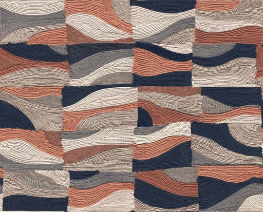 [302928] Mural EMIL & HUGO Bloomsbury TEXTIL ART TERRA & BLUE 3,18M X 2,65M 302928