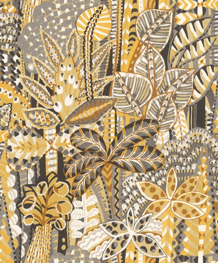 [300061] Papel Tapiz Emil & Hugo Colección Samoa TAFUA YELLOW & GREY 300061
